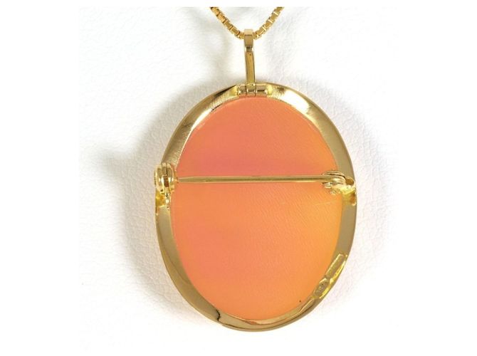 Autre Marque Collar de oro amarillo de 18K con camafeo de concha Dorado - vista 3