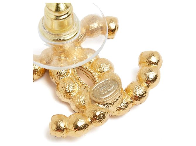 Chanel 2021 Orecchini a Lobo CC Large Dorati e Cristalli D'oro - vista 4