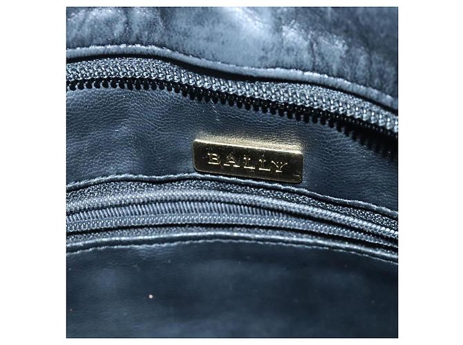Bally Vintage gestepptes Leder mit Kette Marineblau - Ansicht 6