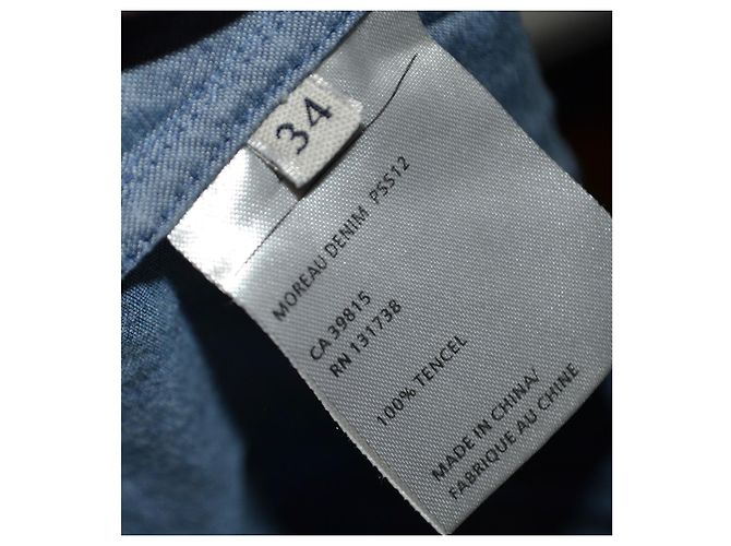 Vestido Acne Studios efeito denim em Tencel Azul - vista 2