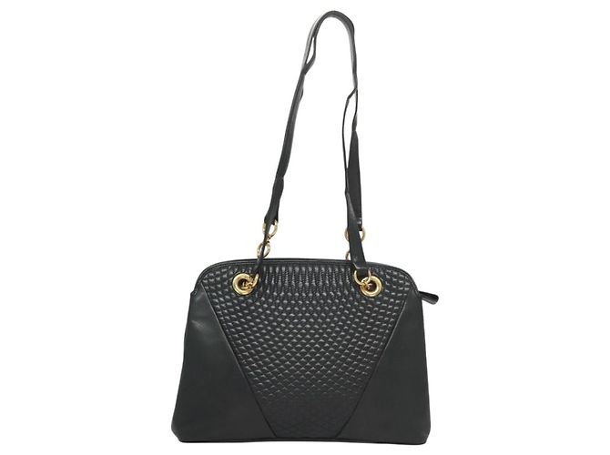 Bally Vintage gestepptes Leder Marineblau - Ansicht 2
