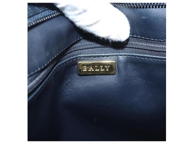 Bally Vintage gestepptes Leder Marineblau - Ansicht 6