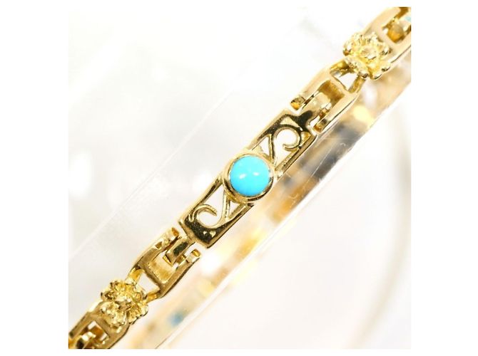 Autre Marque Bracciale con charm in oro giallo 18K con turchese D'oro - vista 2
