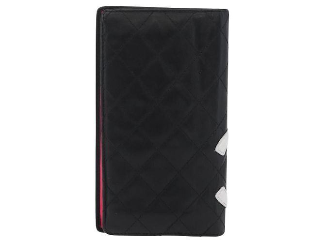Chanel Cambon Bifold Wallet aus gestepptem Lammleder Long Schwarz - Ansicht 2