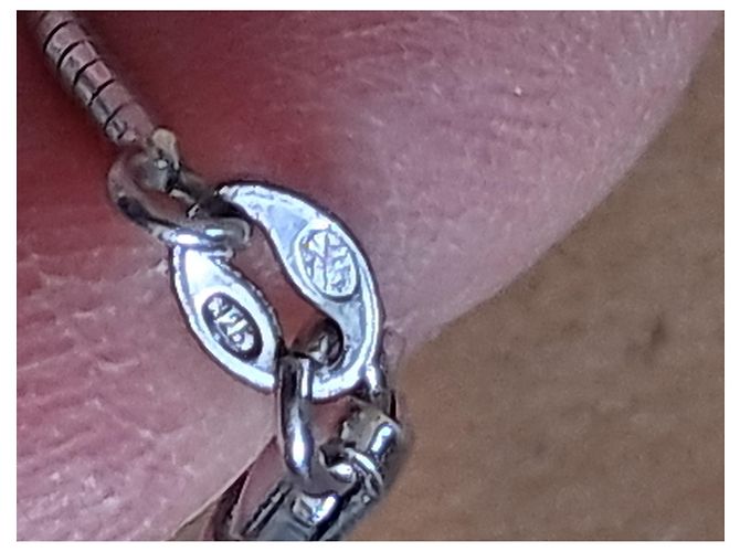 Autre Marque Collana con Pendente Doppio Anello in Ceramica Nera e Diamanti Nero Argento - vista 9