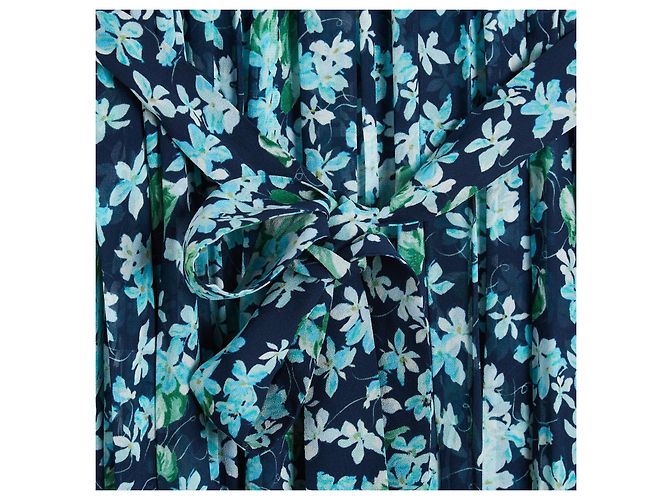 Zimmermann Abito Lungo in Seta con Stampa Floreale Bianco Blu Verde Blu scuro - vista 2