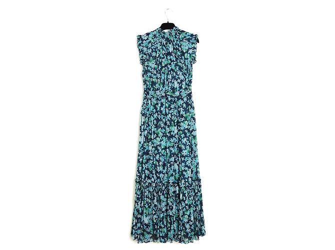 Zimmermann Abito Lungo in Seta con Stampa Floreale Bianco Blu Verde Blu scuro - vista 3