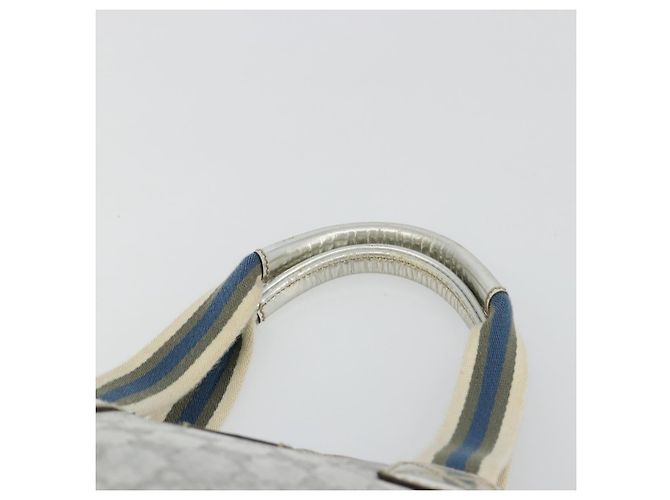 Borsa GUCCI GG Canvas Sherry Line Silver Gray 131228 Auth 181162 Marrone Argento - vista 8