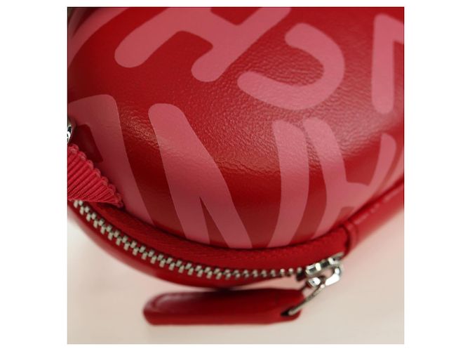 CHANEL Borsa a Spalla Pouch con Catena in Pelle Rossa Argento CC Auth BA12817SAM Rosso - vista 10