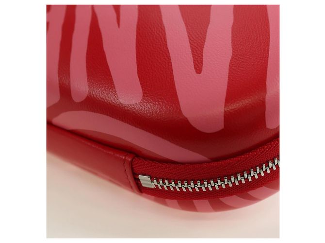CHANEL Borsa a Spalla Pouch con Catena in Pelle Rossa Argento CC Auth BA12817SAM Rosso - vista 11