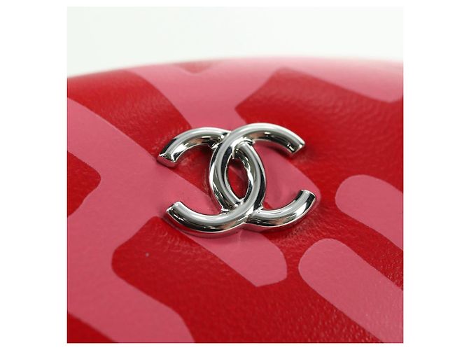 CHANEL Borsa a Spalla Pouch con Catena in Pelle Rossa Argento CC Auth BA12817SAM Rosso - vista 16