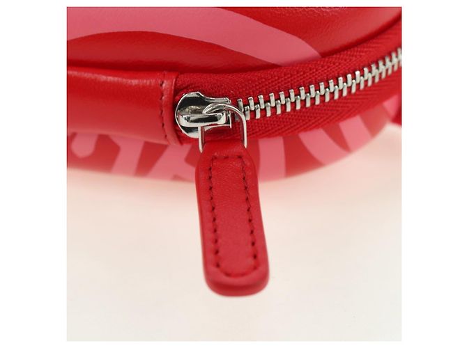 CHANEL Borsa a Spalla Pouch con Catena in Pelle Rossa Argento CC Auth BA12817SAM Rosso - vista 17