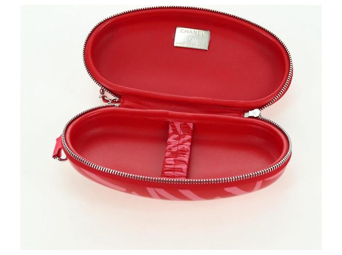 CHANEL Borsa a Spalla Pouch con Catena in Pelle Rossa Argento CC Auth BA12817SAM Rosso - vista 18