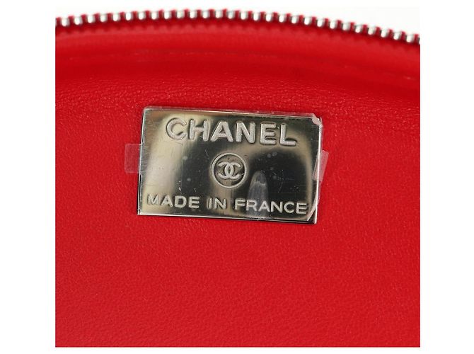 CHANEL Borsa a Spalla Pouch con Catena in Pelle Rossa Argento CC Auth BA12817SAM Rosso - vista 19