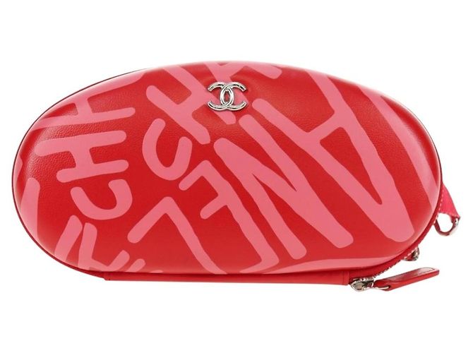 CHANEL Borsa a Spalla Pouch con Catena in Pelle Rossa Argento CC Auth BA12817SAM Rosso - vista 2