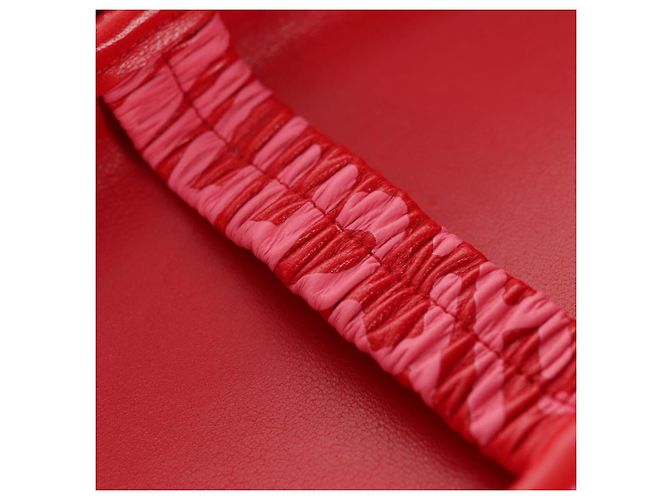 CHANEL Borsa a Spalla Pouch con Catena in Pelle Rossa Argento CC Auth BA12817SAM Rosso - vista 22