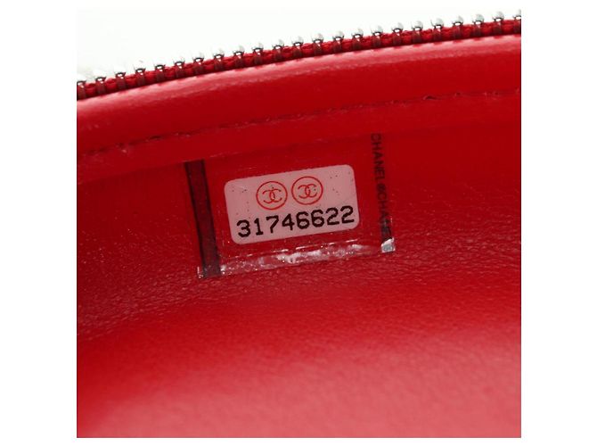CHANEL Borsa a Spalla Pouch con Catena in Pelle Rossa Argento CC Auth BA12817SAM Rosso - vista 23
