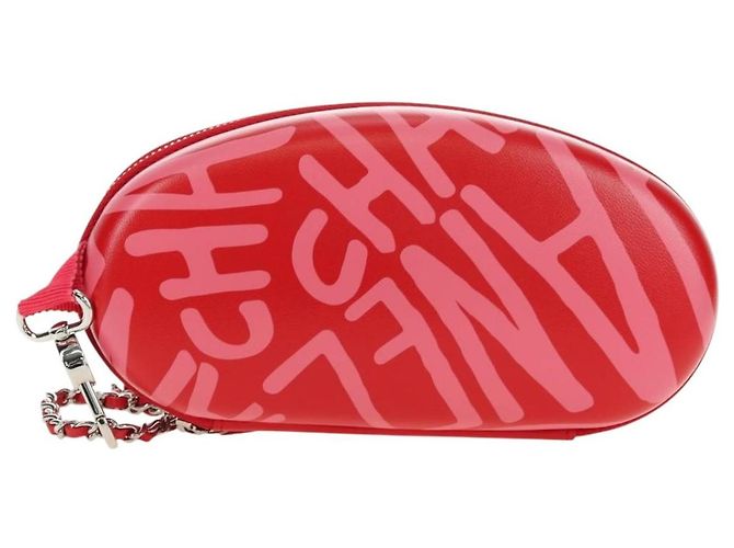 CHANEL Borsa a Spalla Pouch con Catena in Pelle Rossa Argento CC Auth BA12817SAM Rosso - vista 3