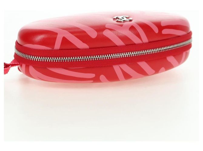 CHANEL Borsa a Spalla Pouch con Catena in Pelle Rossa Argento CC Auth BA12817SAM Rosso - vista 6