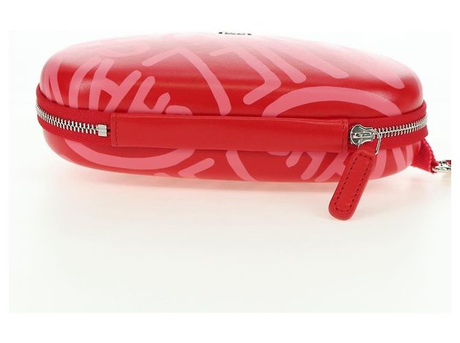 CHANEL Borsa a Spalla Pouch con Catena in Pelle Rossa Argento CC Auth BA12817SAM Rosso - vista 7