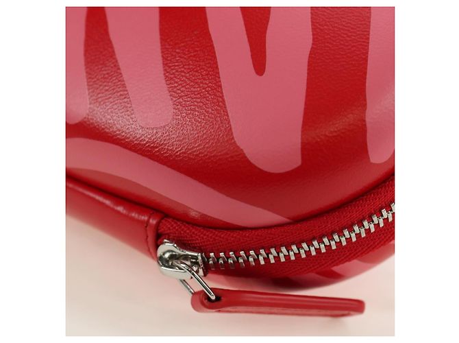 CHANEL Borsa a Spalla Pouch con Catena in Pelle Rossa Argento CC Auth BA12817SAM Rosso - vista 9