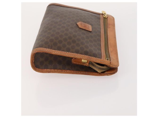 Céline Clutch CELINE Macadam Canvas PVC Pelle 3 Set Marrone Auth 180239 - vista 10