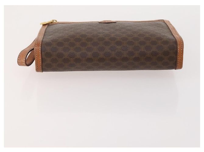 Céline Clutch CELINE Macadam Canvas PVC Pelle 3 Set Marrone Auth 180239 - vista 12