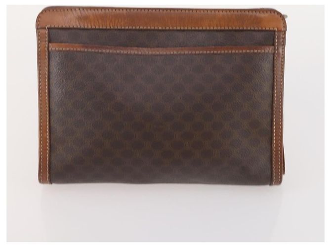 Céline Clutch CELINE Macadam Canvas PVC Pelle 3 Set Marrone Auth 180239 - vista 15