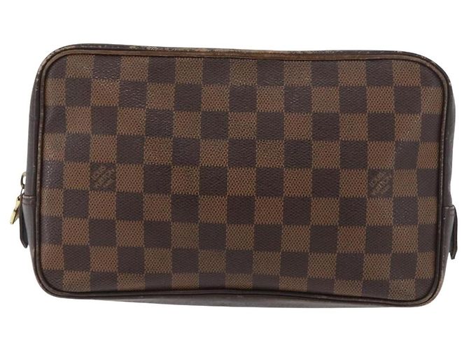 LOUIS VUITTON Damier Ebene Trousse Toilette 25 Clutch Bag N47624 LV Auth BA12764 - vista 13
