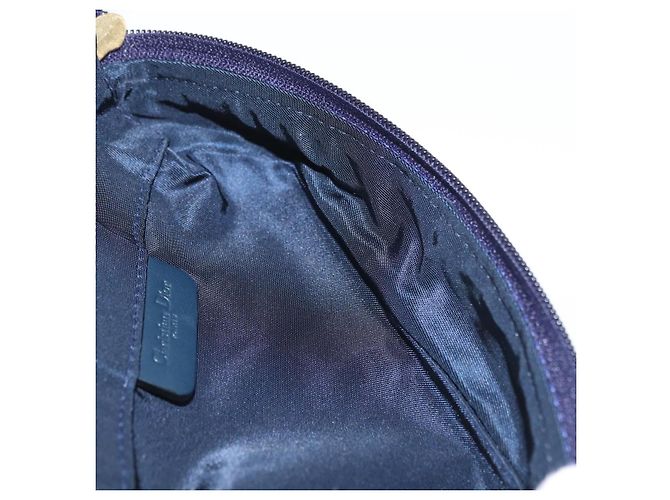 Pochette Saddle Christian Dior Trotter Canvas Navy Gold Auth 181372A D'oro Blu navy - vista 17