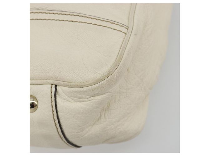 GUCCI Princi Tote Bag Leder Weiß Gold 163805 Auth 165261 - Ansicht 10