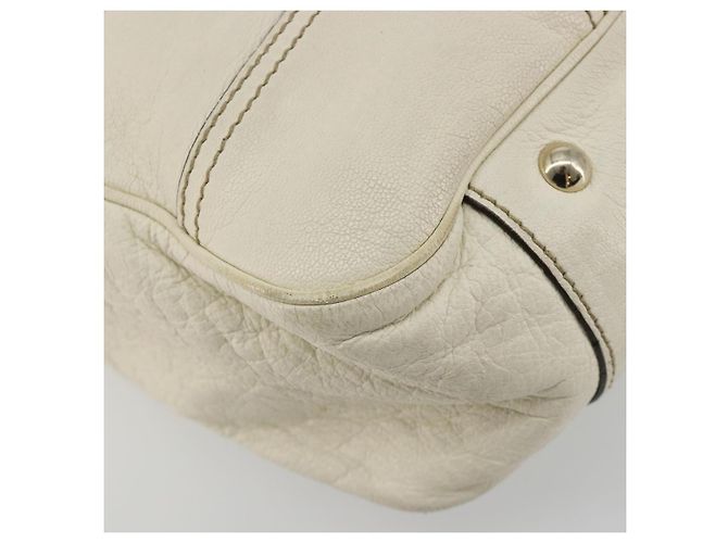 GUCCI Princi Tote Bag Leder Weiß Gold 163805 Auth 165261 - Ansicht 13