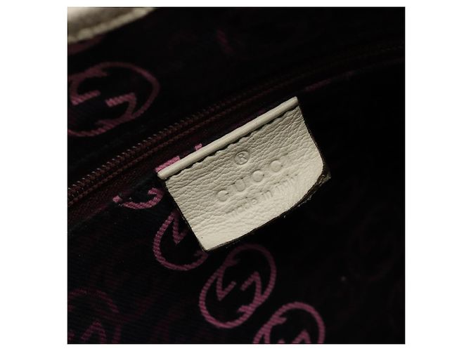 GUCCI Princi Tote Bag Leder Weiß Gold 163805 Auth 165261 - Ansicht 15