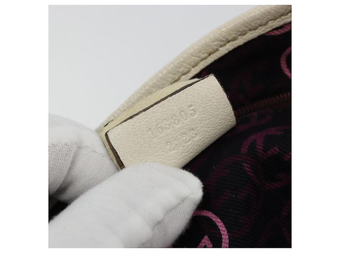 GUCCI Princi Tote Bag Leder Weiß Gold 163805 Auth 165261 - Ansicht 21