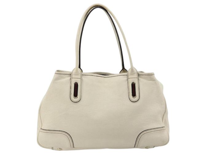GUCCI Princi Tote Bag Leder Weiß Gold 163805 Auth 165261 - Ansicht 3