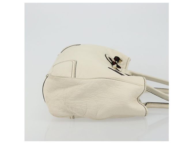 GUCCI Princi Tote Bag Leder Weiß Gold 163805 Auth 165261 - Ansicht 4