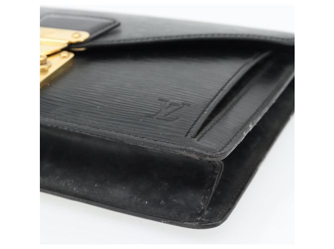 LOUIS VUITTON Epi Serie Dragonne Clutch Bag Black Noir M52612 LV Auth 180593 Nero - vista 14