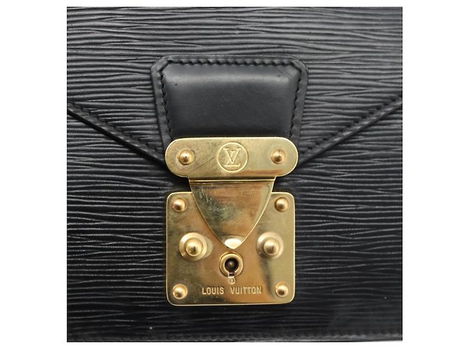 LOUIS VUITTON Epi Serie Dragonne Clutch Bag Black Noir M52612 LV Auth 180593 Nero - vista 17