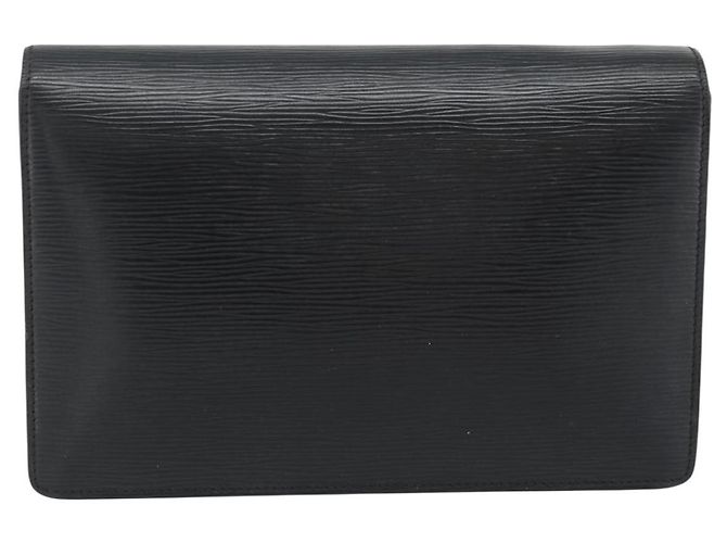 LOUIS VUITTON Epi Serie Dragonne Clutch Bag Black Noir M52612 LV Auth 180593 Nero - vista 2