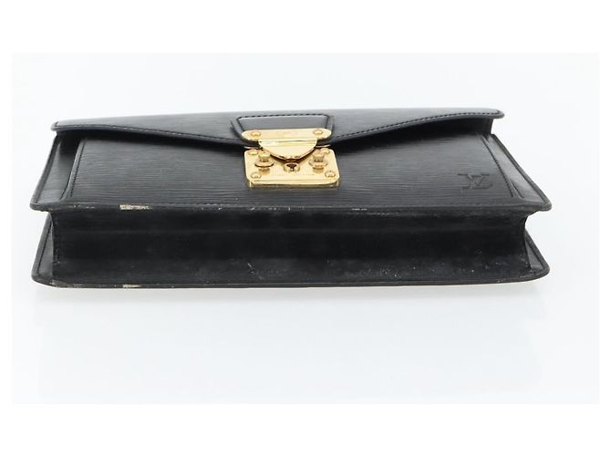 LOUIS VUITTON Epi Serie Dragonne Clutch Bag Black Noir M52612 LV Auth 180593 Nero - vista 6