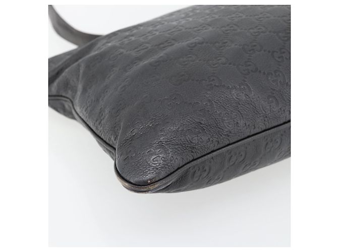Borsa GUCCI GG Canvas Guccissima in Pelle Marrone Scuro Argento 201446 Auth 181269 - vista 11