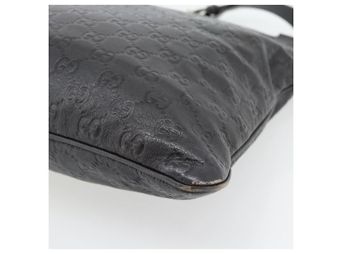 Borsa GUCCI GG Canvas Guccissima in Pelle Marrone Scuro Argento 201446 Auth 181269 - vista 12