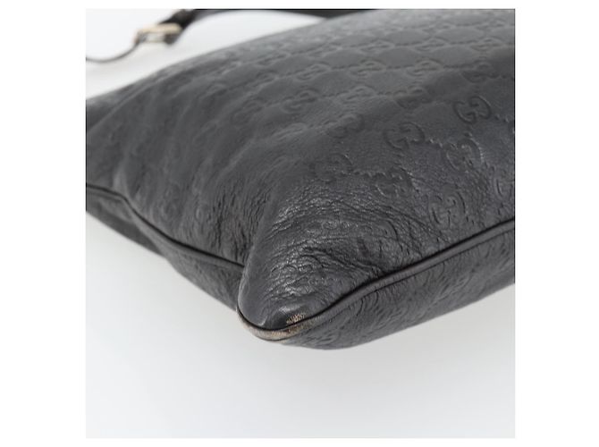 Borsa GUCCI GG Canvas Guccissima in Pelle Marrone Scuro Argento 201446 Auth 181269 - vista 13