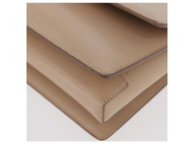 Borsa a Spalla Salvatore Ferragamo Vala Chain in Pelle Oro Beige Auth BA13006 D'oro - view 12