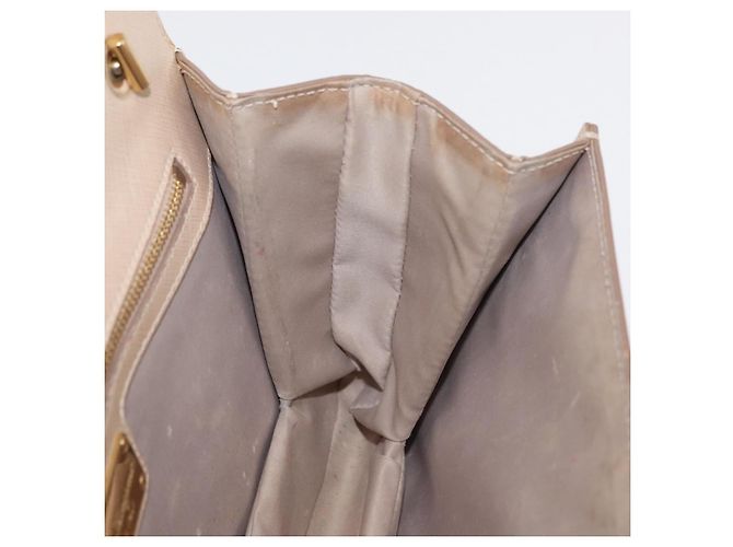 Borsa a Spalla Salvatore Ferragamo Vala Chain in Pelle Oro Beige Auth BA13006 D'oro - view 19