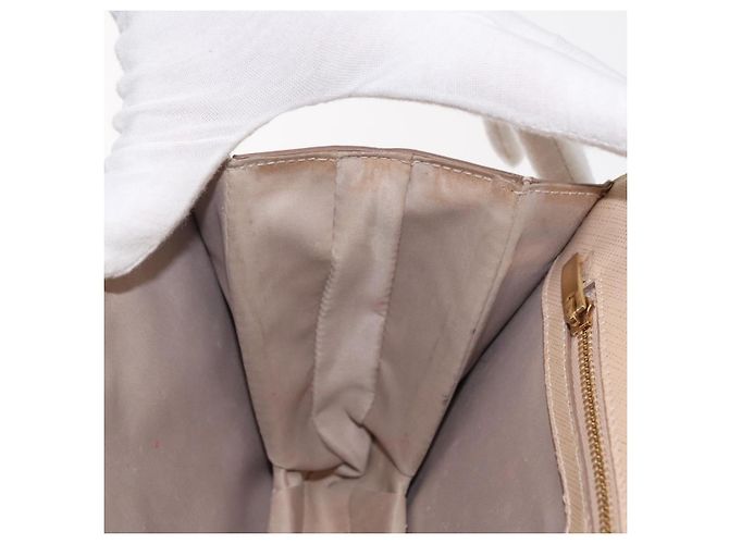 Borsa a Spalla Salvatore Ferragamo Vala Chain in Pelle Oro Beige Auth BA13006 D'oro - view 21