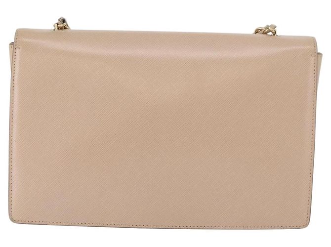 Borsa a Spalla Salvatore Ferragamo Vala Chain in Pelle Oro Beige Auth BA13006 D'oro - view 3