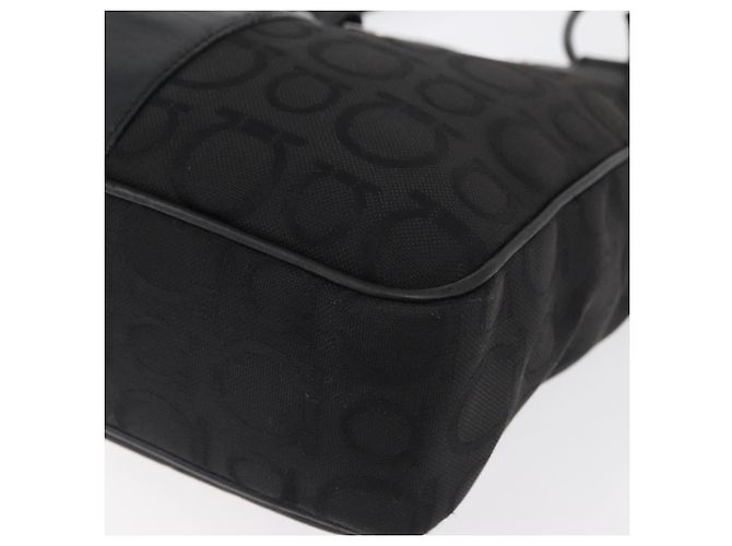 Salvatore Ferragamo Gancini Tote Bag Canvas Schwarz Silber Auth BA12719 - Ansicht 11