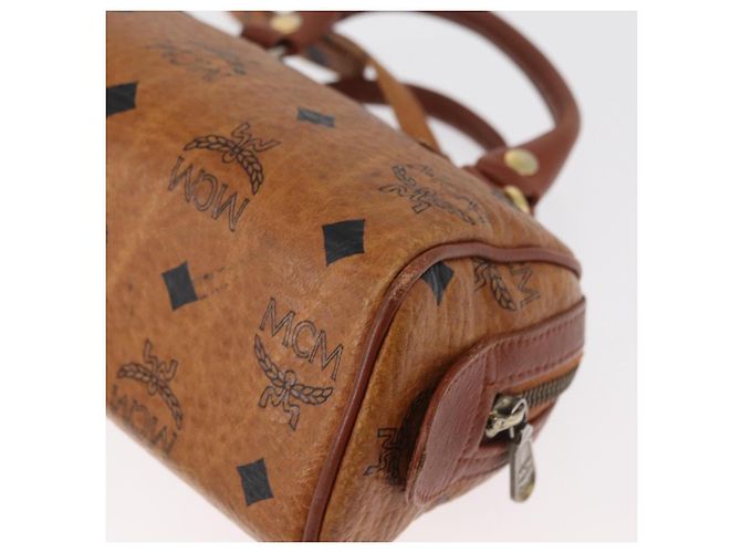 Borsa Mini Boston MCM Logogram Vicetos in PVC 2way Marrone Oro Auth 179932 D'oro - vista 15