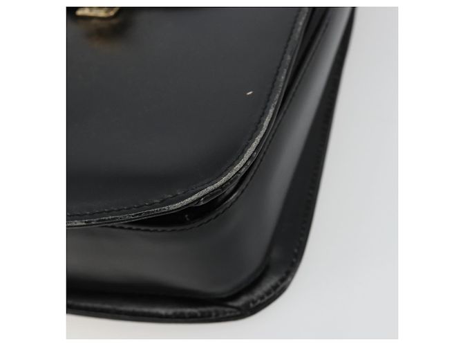 Borsa a tracolla GUCCI in pelle nera con dettagli argento Auth 180462 Nero - vista 10